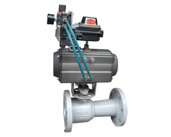 Pneumatic one-piece ball valve